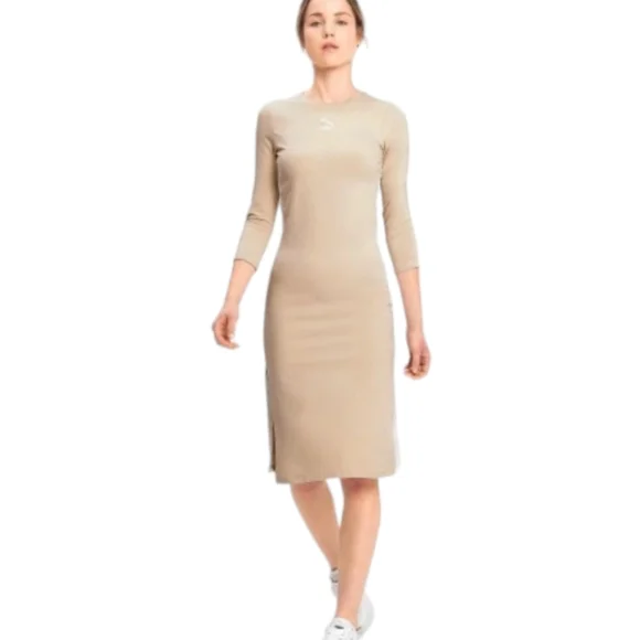 Puma | Dresses | Puma Womens Classic 34 Sleeve Dress Size 3xl Beige |  Poshmark